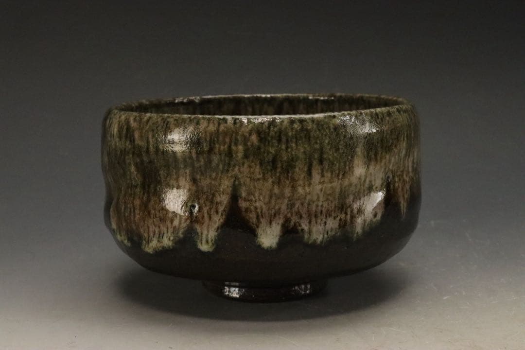 江戸時代中期〜後期 屋島焼 三谷林造 流釉茶碗 近世の茶碗六 所載品黒田陶々庵箱