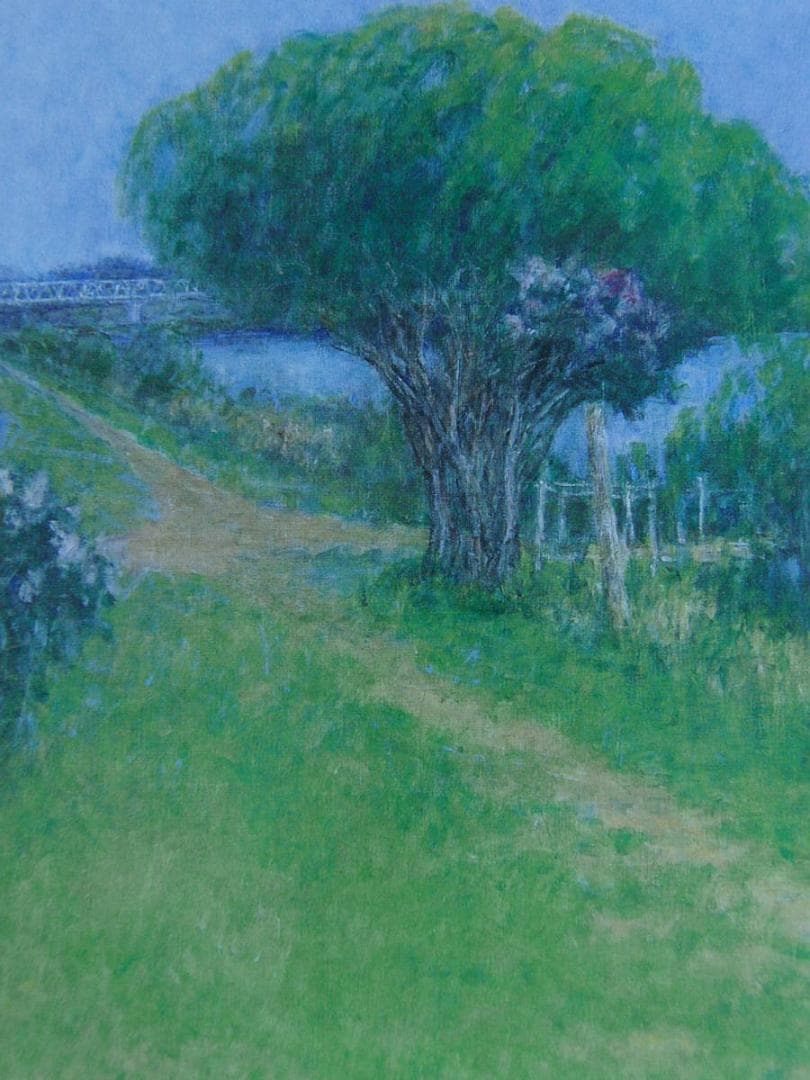 小野寺正光、【矢切の初夏】、希少な額装用画集より、新品額装付、状態良好