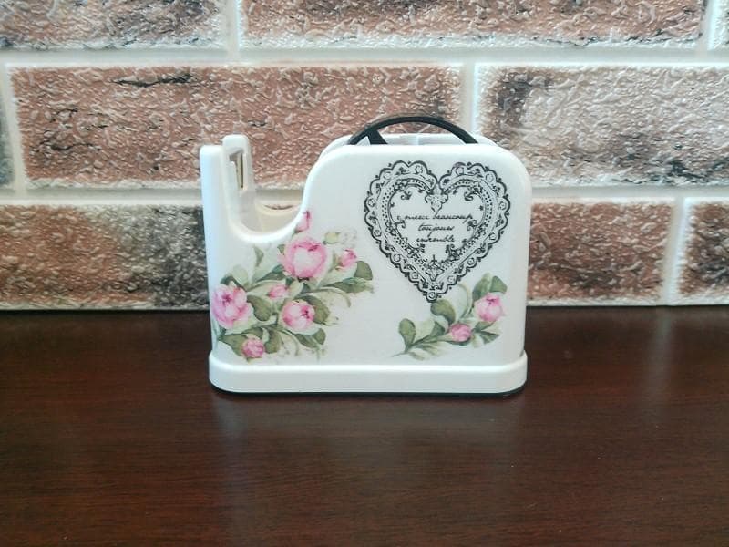 デコバージュ　テープカッター 台　リメイク　花かご