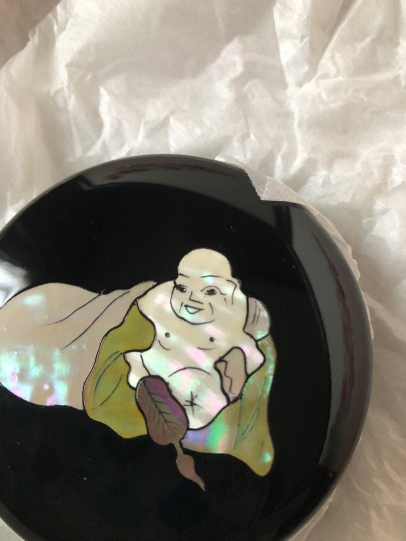 香合 貝入 布袋様 秀山 武蔵川秀山氏作 共箱入り