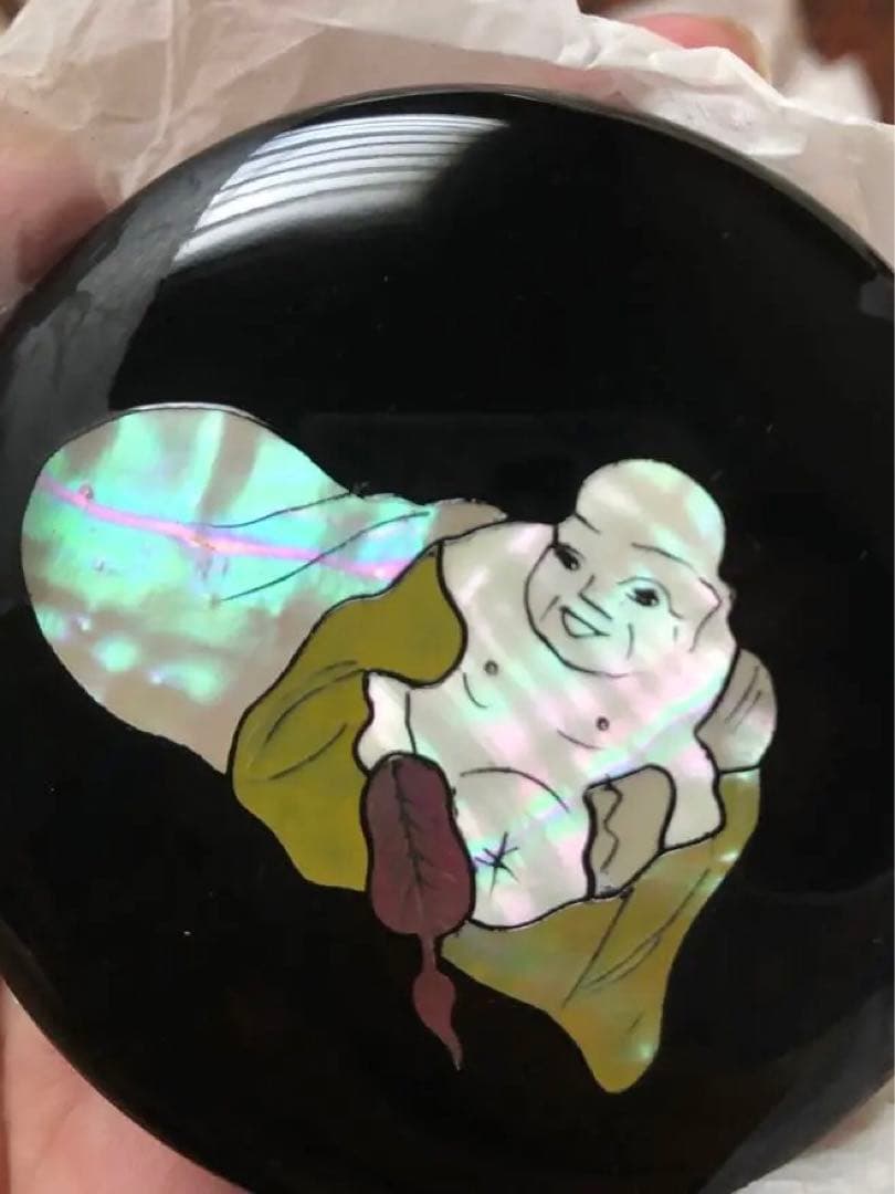 香合 貝入 布袋様 秀山 武蔵川秀山氏作 共箱入り