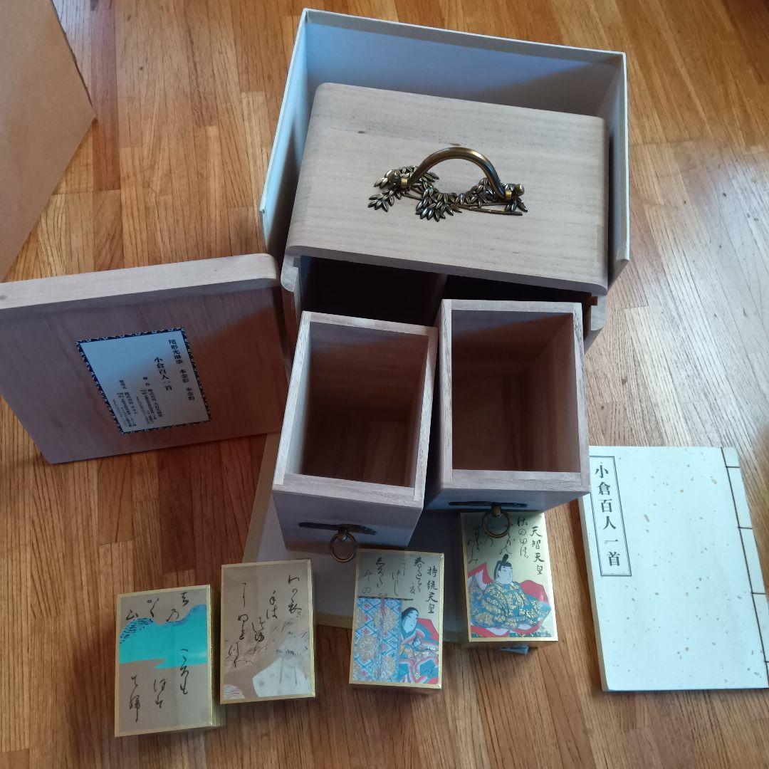 尾形光琳筆　 本金彩本金粉　小倉百人一首　解説書付