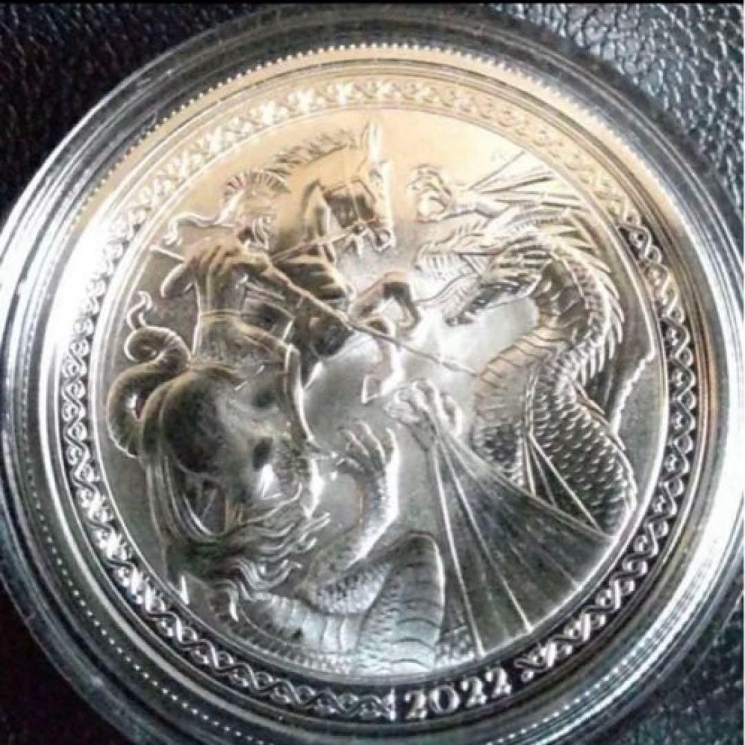 2022年 アセンション島　ゲオルギオスと竜ドラゴンスレイヤー銀貨　1オンス