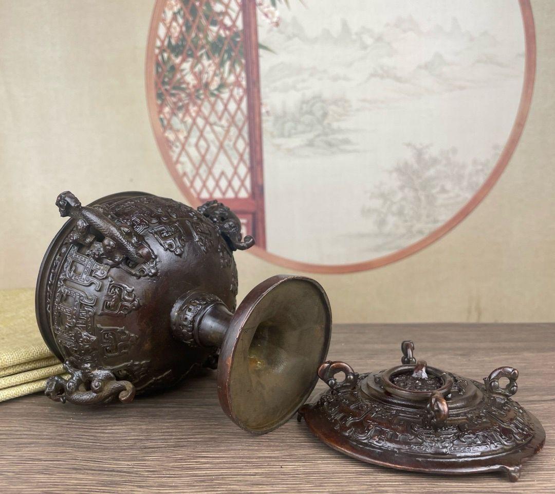 銅器 香炉 竜炉 香道具 装飾品 工芸品 置物