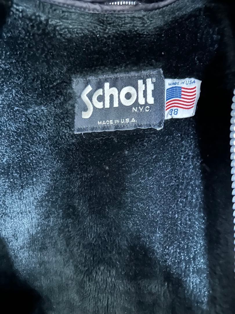 Schott シングルライダース641　カーフレザー 38