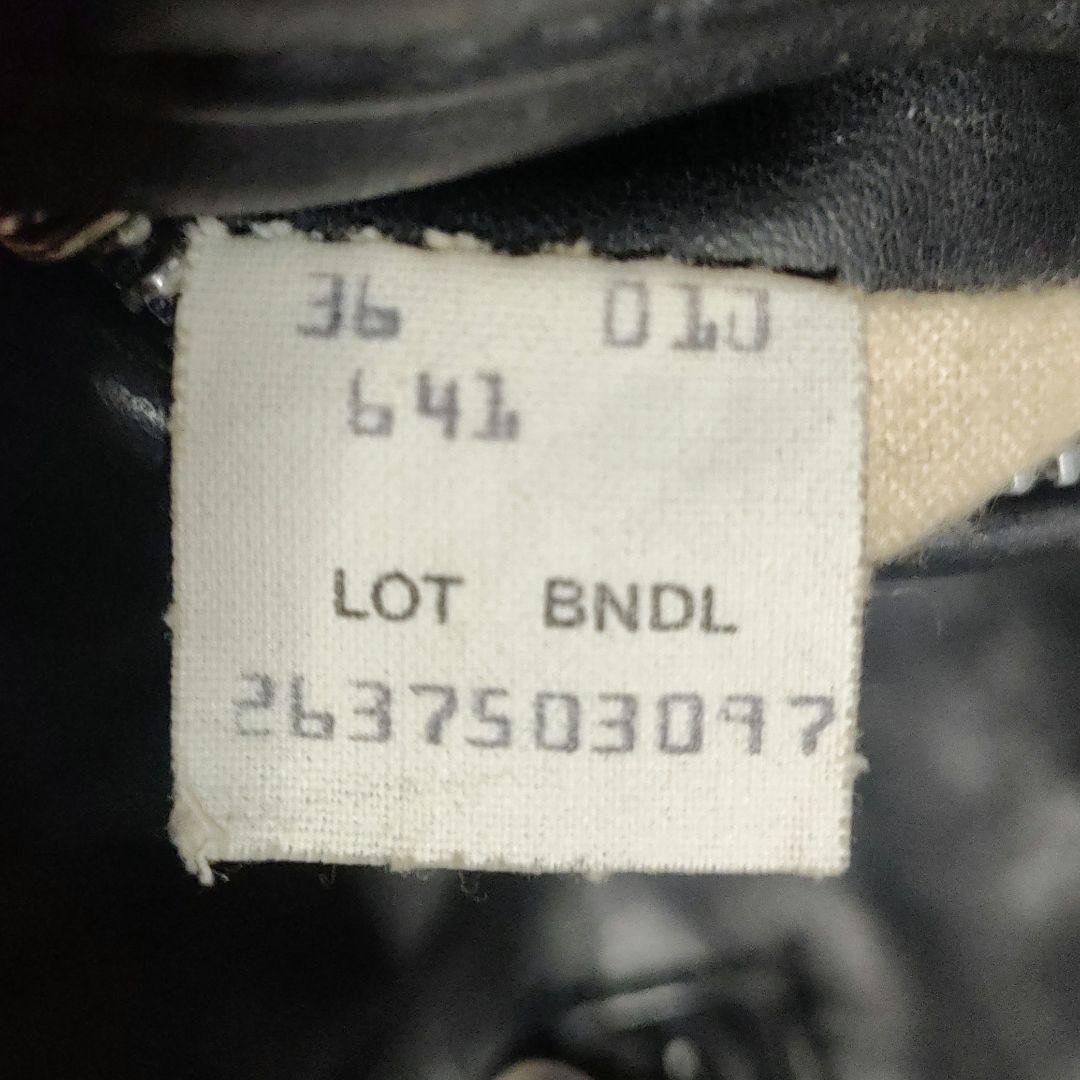 ク*ン様 人気定番Schot641t立ち襟シングルライダースジャケット ３６交換