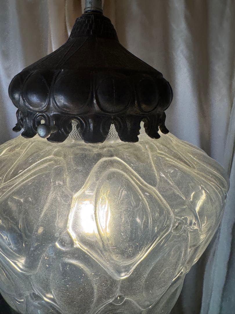 アメリカヴィンテージガラスペンダントライトクリアガラスアンティーク60-70's