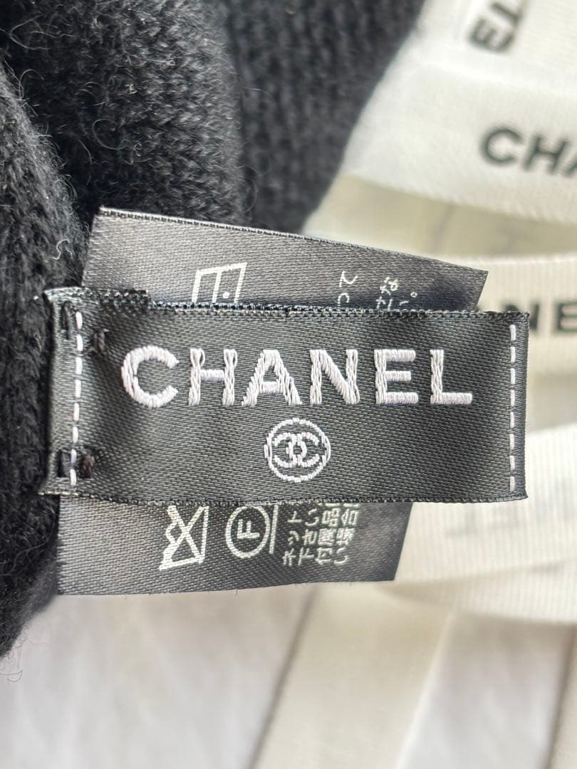 シャネル　ニットキャップ　ロゴニット帽　新品同様