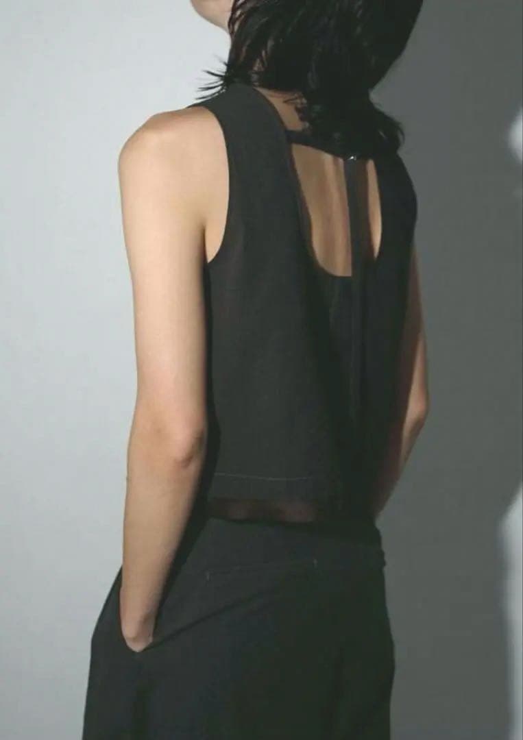 【新品　タグ付き】anuke Backopen Check Tops