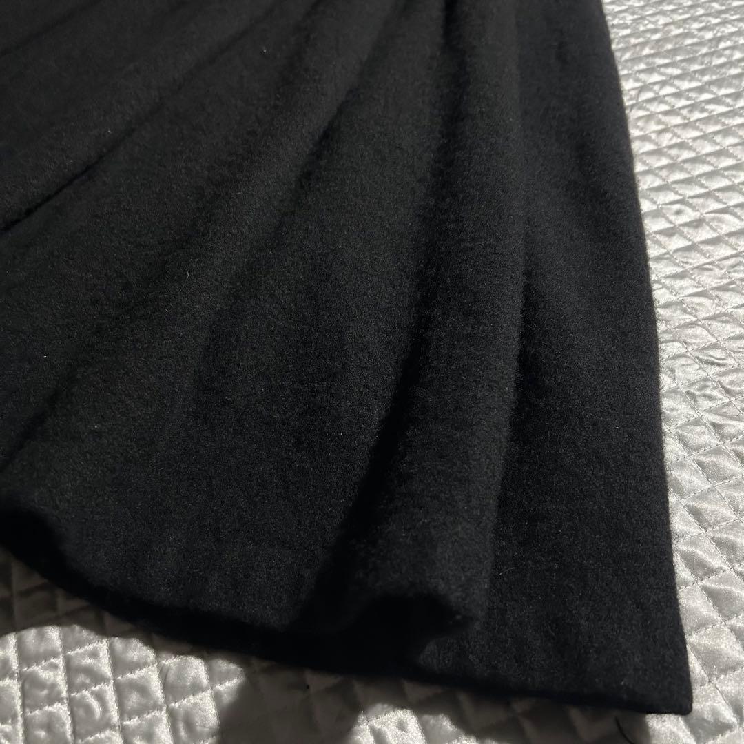 AD2022 22AW ウール縮絨フレアボリュームスカート 黒