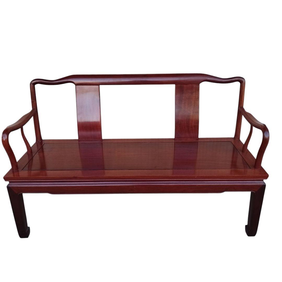 中国美術 唐木 アンティーク ヴィンテージ 唐木椅子　長椅子　昭和レトロ