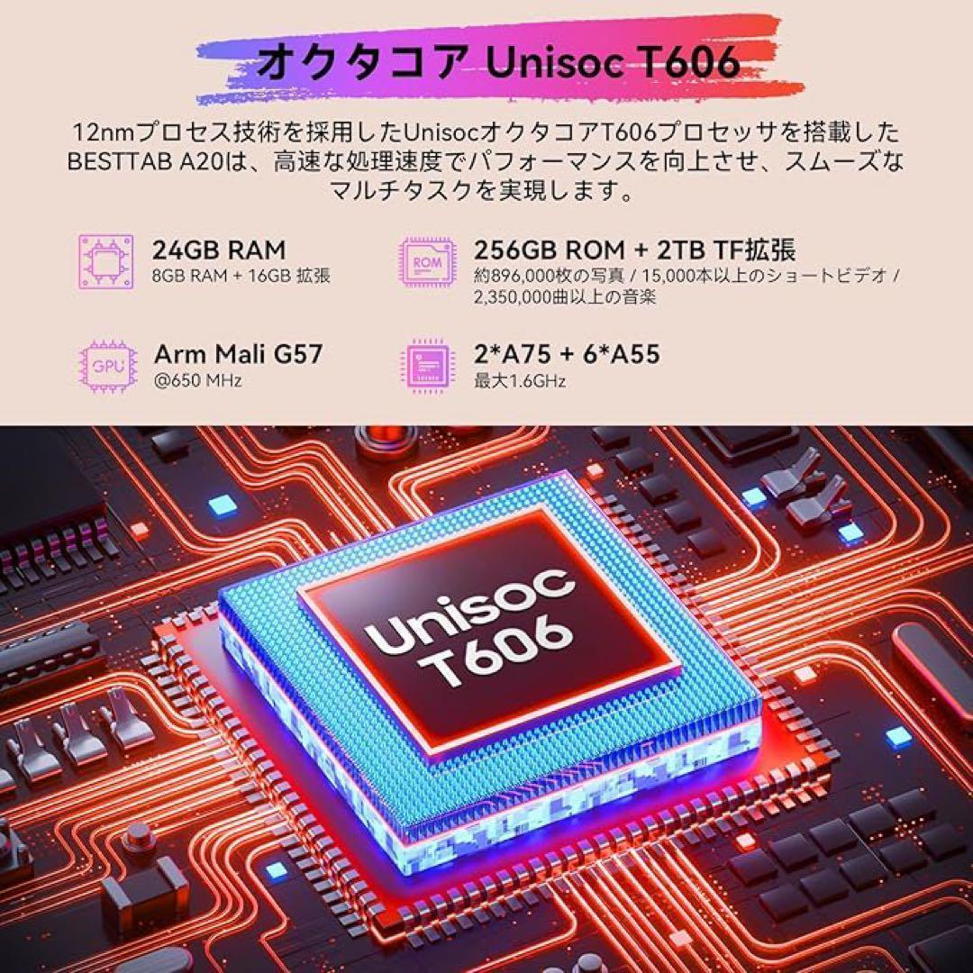 タブレット 10インチ 24GB RAM(8+16)+256GB ROM+2TB