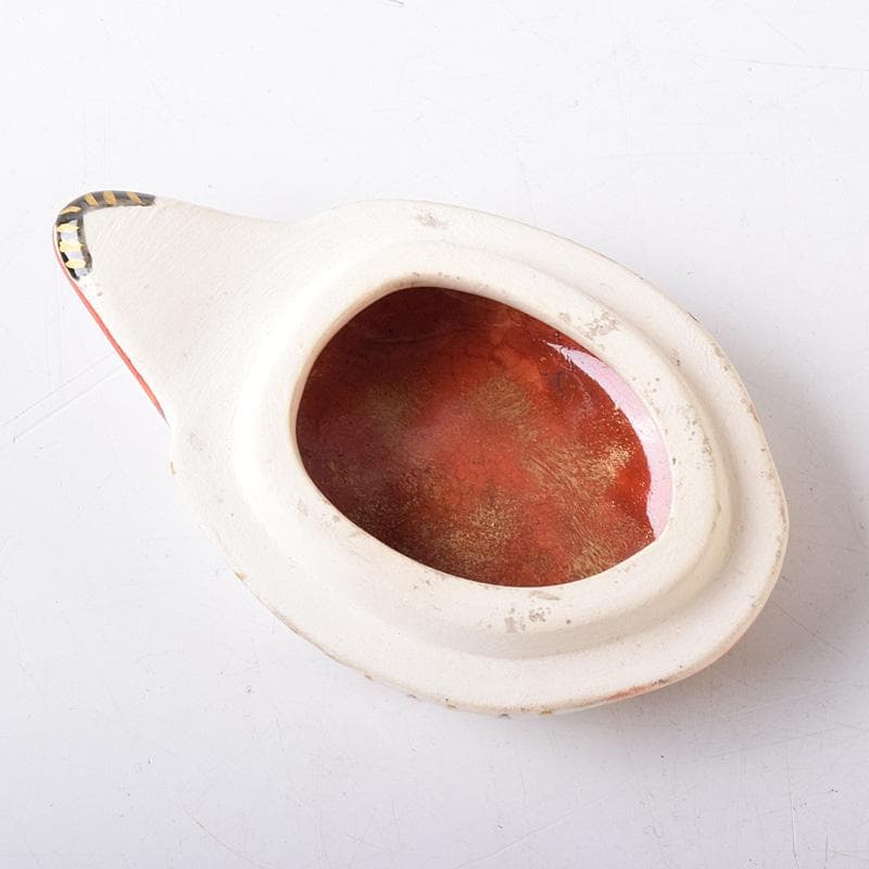 茶道具　京焼　橋本喜泉造　色絵　鴛鴦　香合　共箱　V　7566