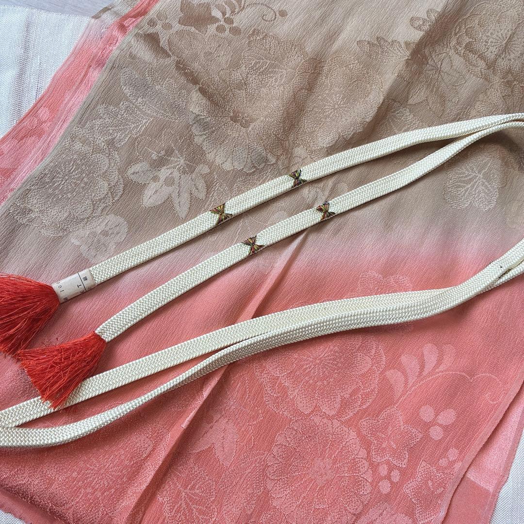 小紋　フルセット　大島紬　着物　正絹　秋の葉　名古屋帯　J5