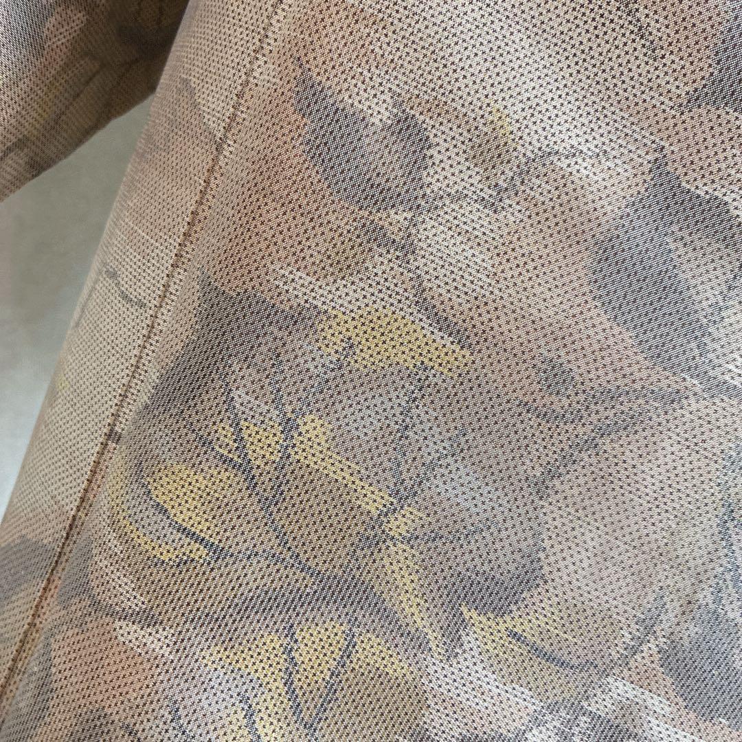 小紋　フルセット　大島紬　着物　正絹　秋の葉　名古屋帯　J5