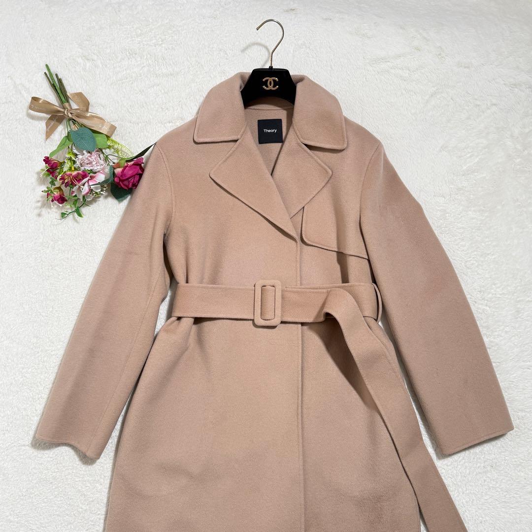 美品　セオリー ロングコート　ダブルフェイス カシミア混　2022年