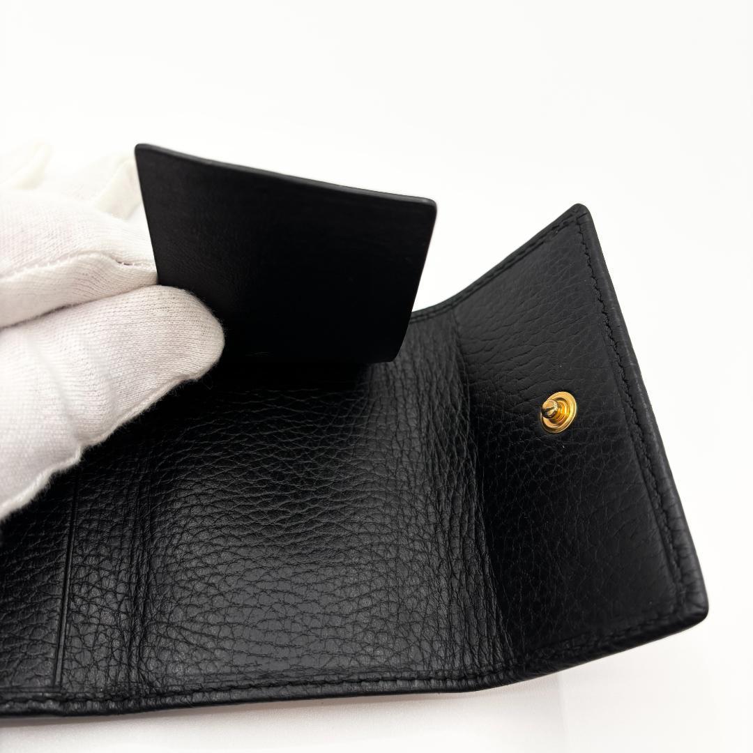 付属品完備✨️グッチ GGマーモント 6連レザーキーケース 黒 ゴールド金具