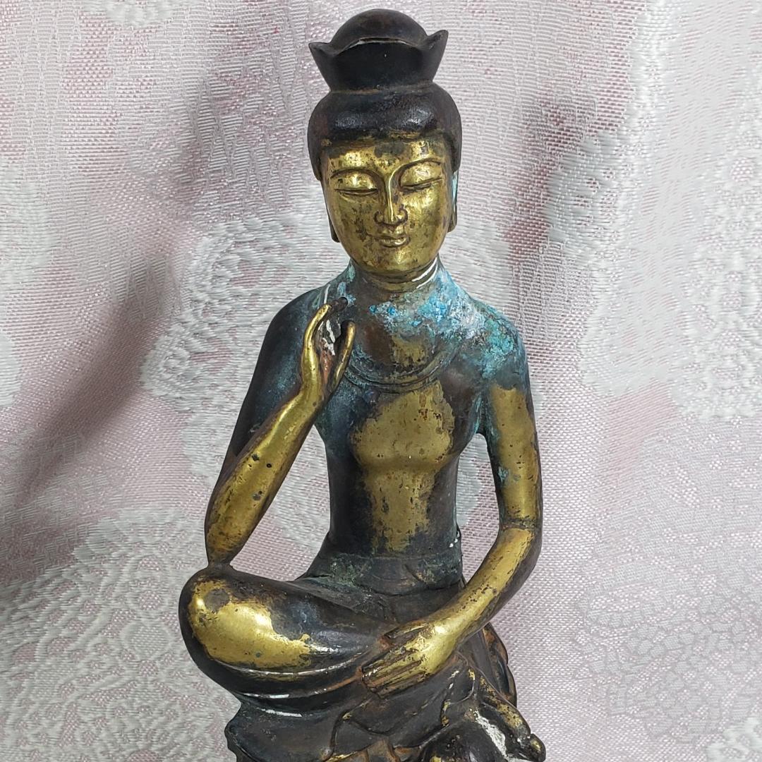 【新羅仏】◆金銅半跏思惟像 仏像◆検）天平仏 飛鳥仏 高麗仏 百済仏 空海 親鸞