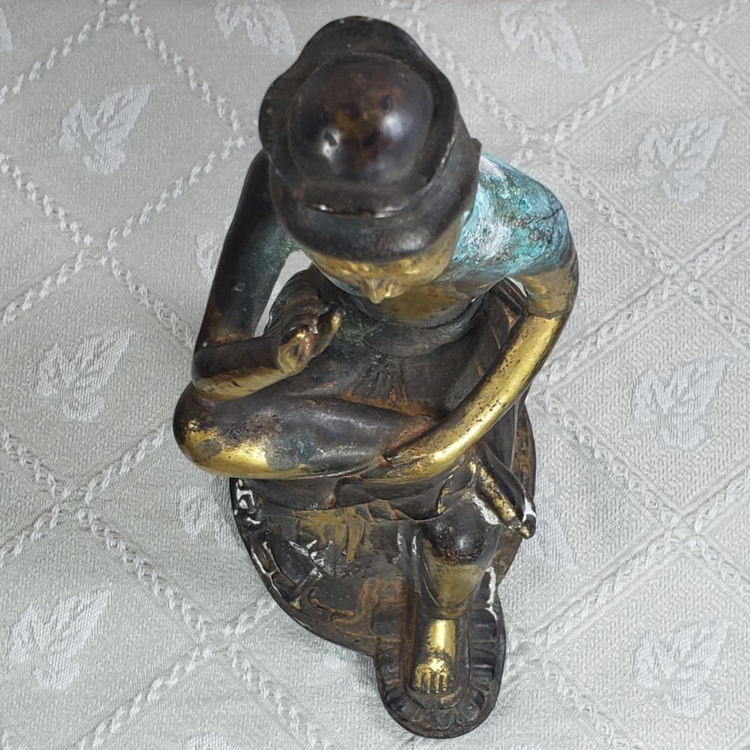 【新羅仏】◆金銅半跏思惟像 仏像◆検）天平仏 飛鳥仏 高麗仏 百済仏 空海 親鸞