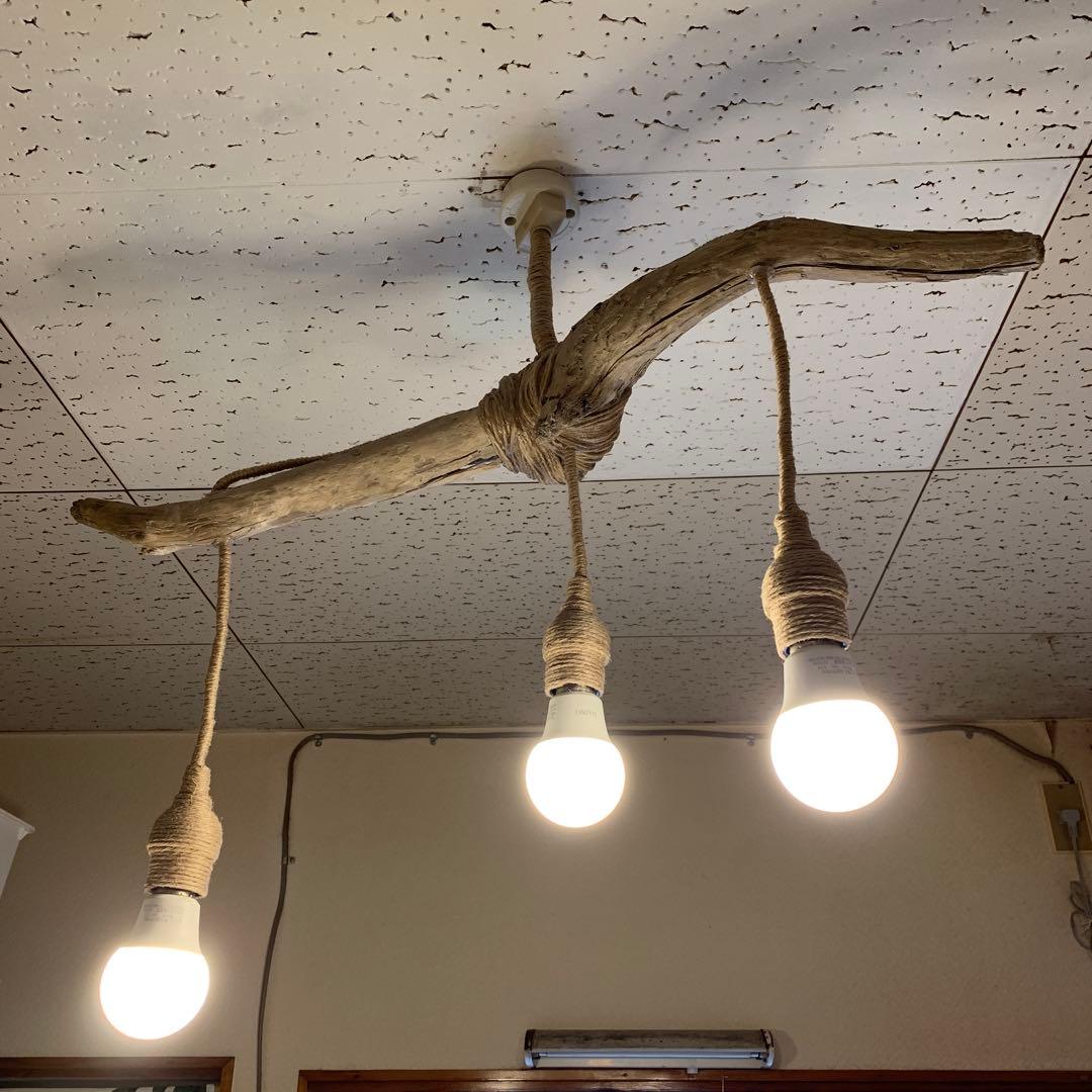 【送料無料】★LED専用★3灯式流木照明★