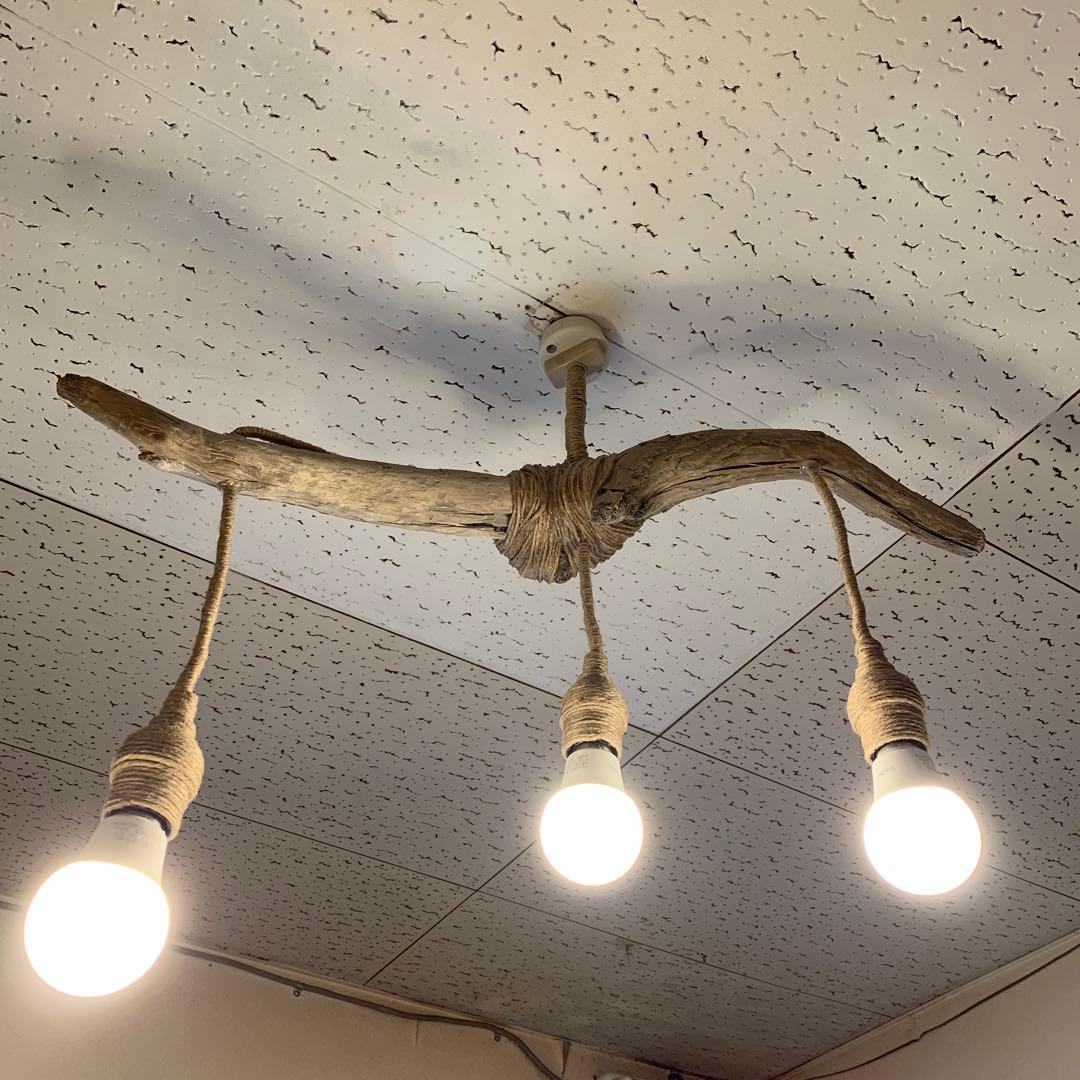 【送料無料】★LED専用★3灯式流木照明★