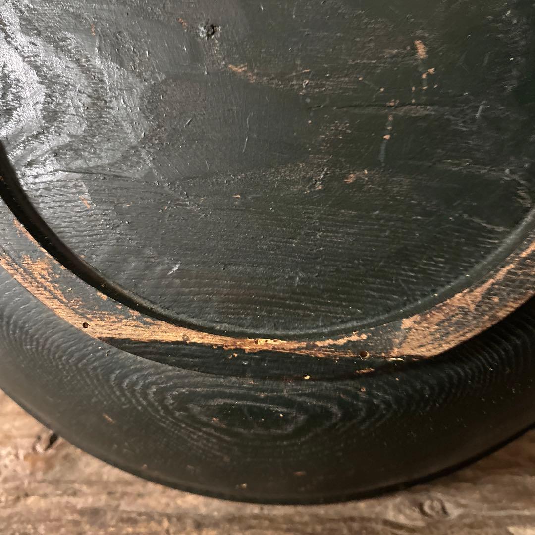 古い捏鉢　こね鉢　くり抜き盆　木地盆　古道具　アンティーク　民家　丸盆　検:李朝