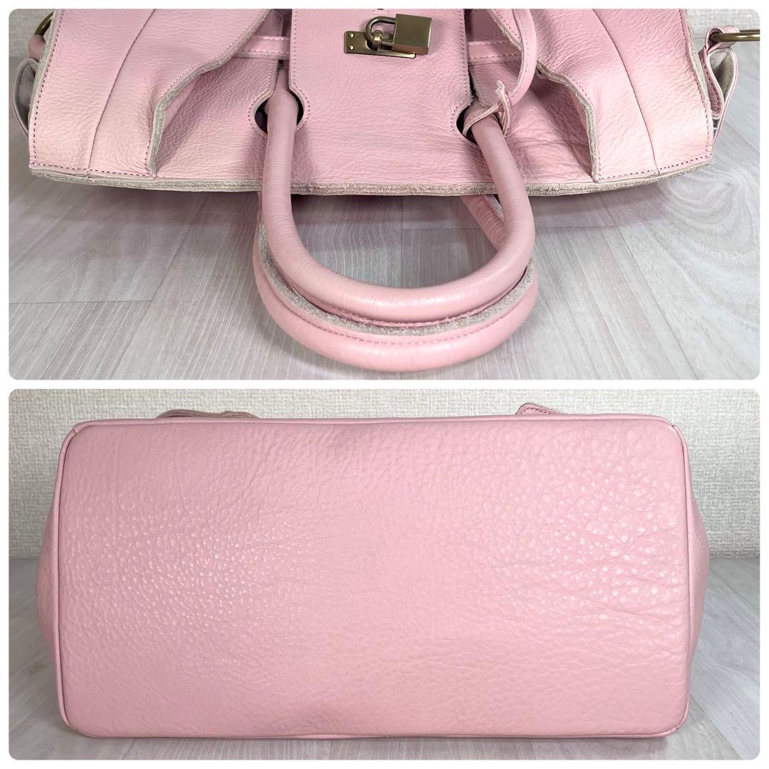 【良品】あちゃちゃむ ムチャチャ　うさ耳 ハンドバッグ　2WAY　レザー　ピンク