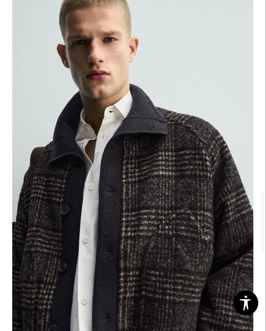 zara リブ襟切り替えジャケット