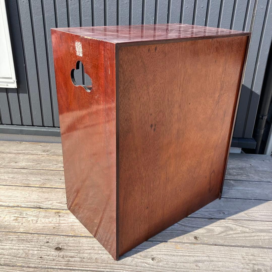 昭和レトロ 花柄装飾 観音開き扉 木製茶棚 茶箪笥 ミニ箪笥 引き出し 古家具