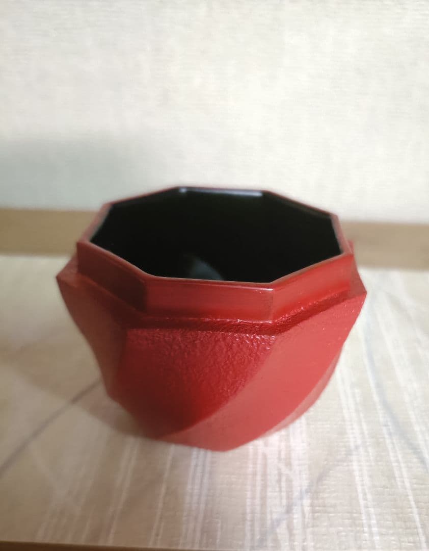 黒田辰秋系　乾漆作家作品 佐々木省庵作品　乾漆捻り朱棗