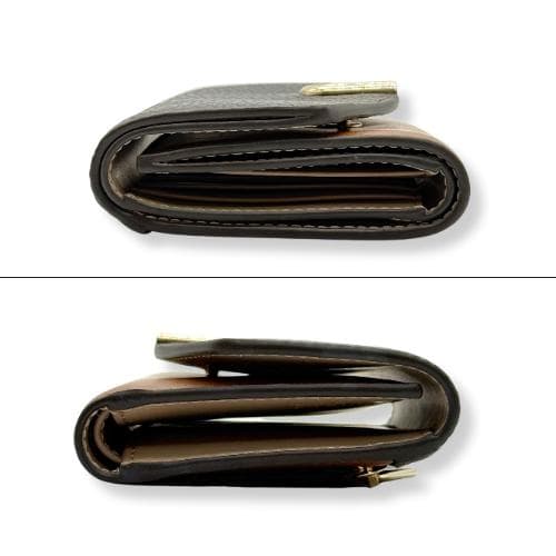 超美品★FURLA 二つ折り財布 ブラック×ブラウン レザー