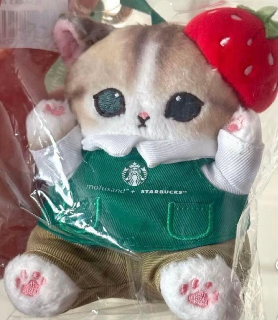 2点セット【mofusand starbucks】苺　ぬいぐるみ