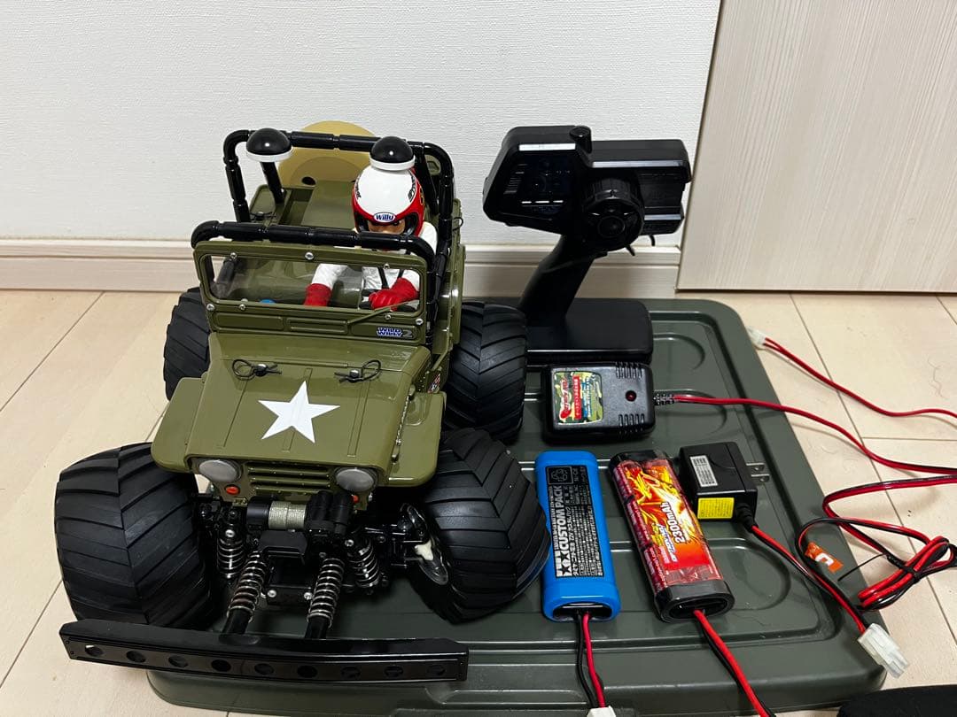 タミヤ ワイルドウィリー プロポ 純正バッテリー 社外大容量バッテリー 充電器付