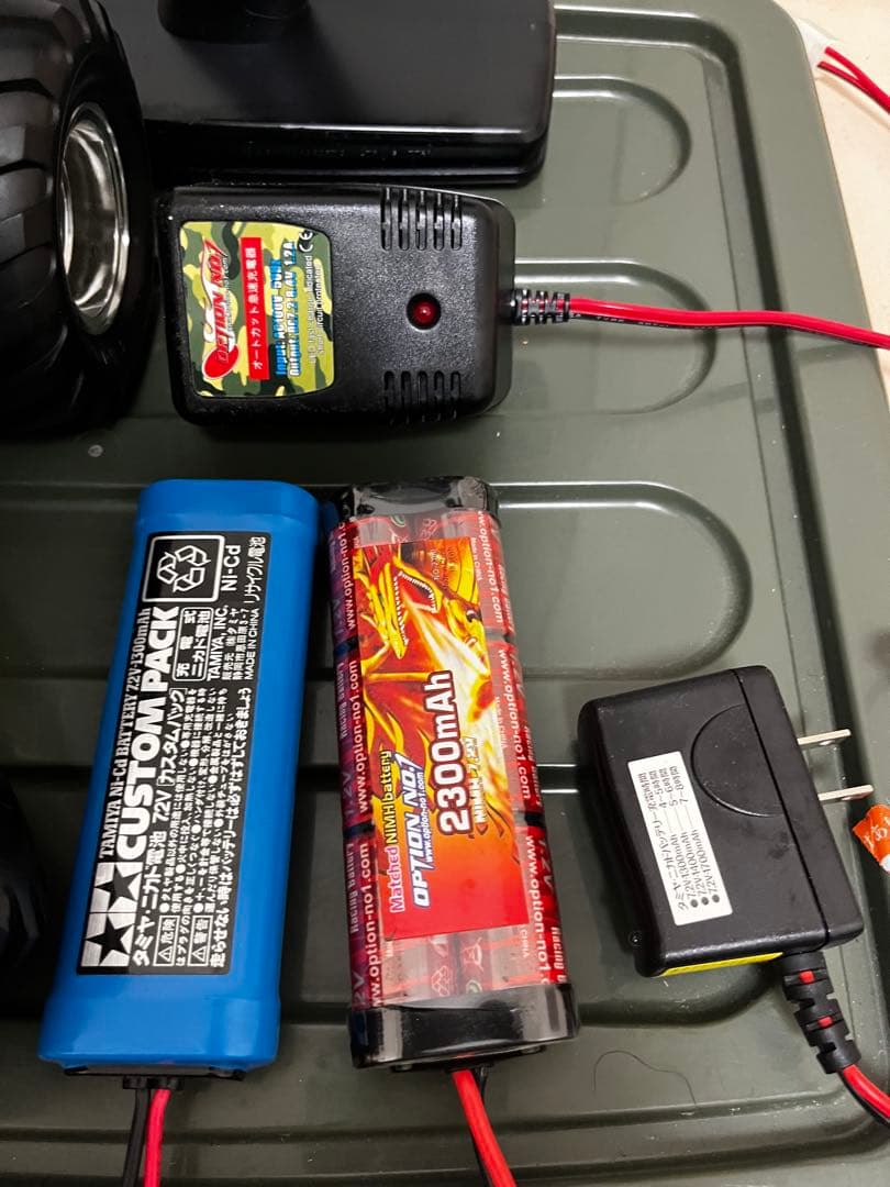 タミヤ ワイルドウィリー プロポ 純正バッテリー 社外大容量バッテリー 充電器付