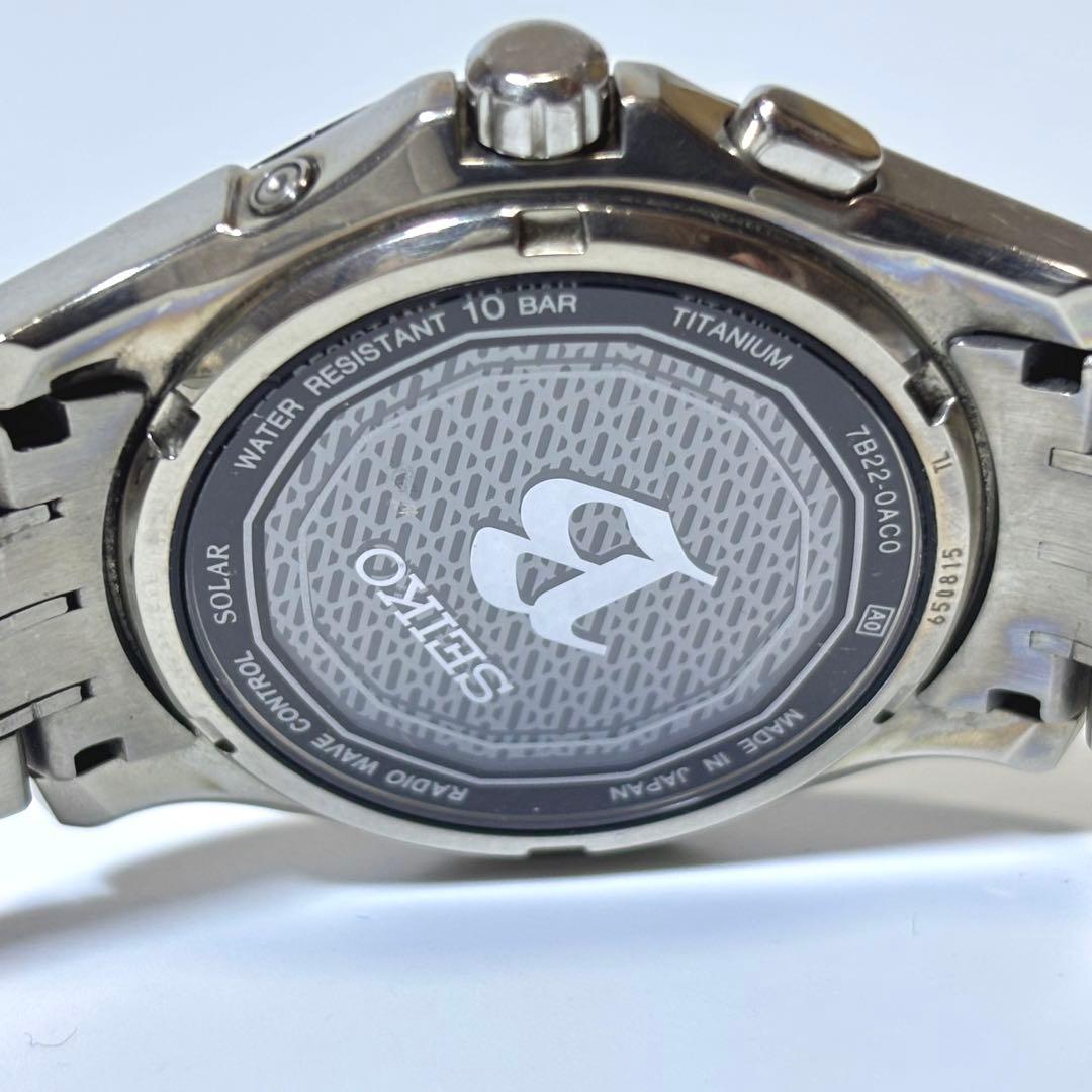 稼働 SEIKO ブライツ メンズ腕時計 電波ソーラー 7B22 デイト.