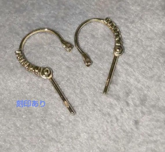 K10YG フープ ピアス ダイヤモンド 0.08ct 保証書付