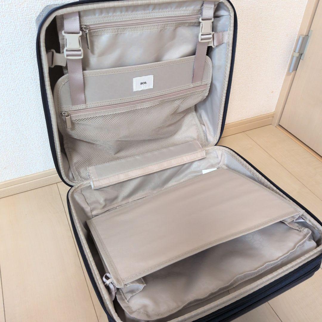 【美品】 エース スーツケース 機内持ち込み可 25L ネイビー スクエア型