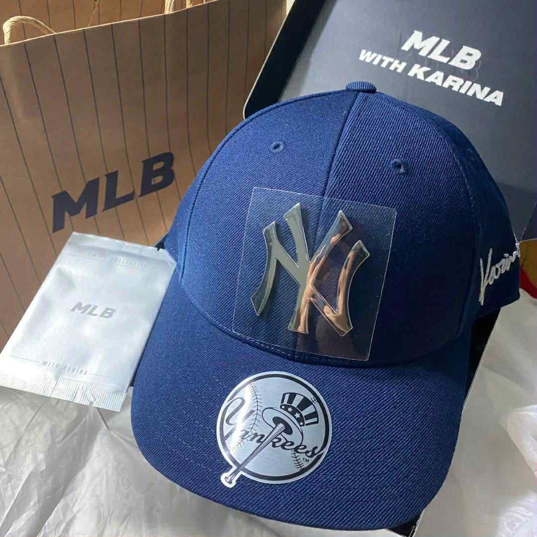 aespa カリナ MLB キャップ 帽子ネイビー KARINA トレカセット
