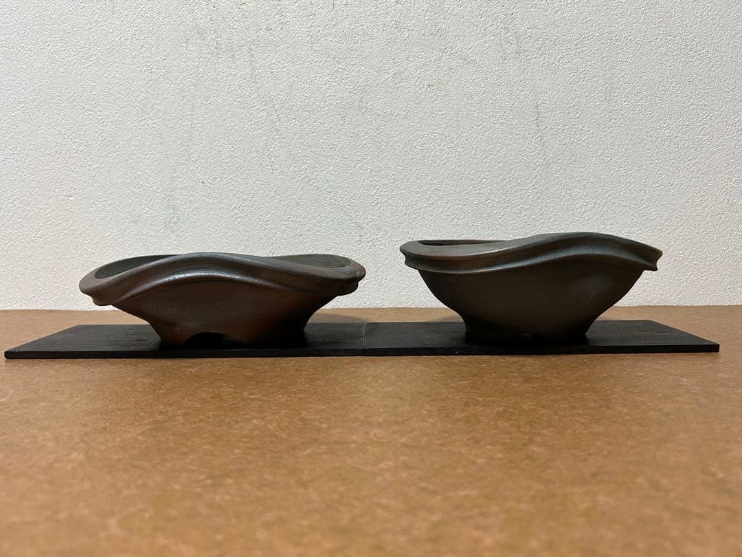 竹鳳　焼締変形盆栽鉢　貴風盆栽　小品盆栽　文人木　寄せ植え　山野草