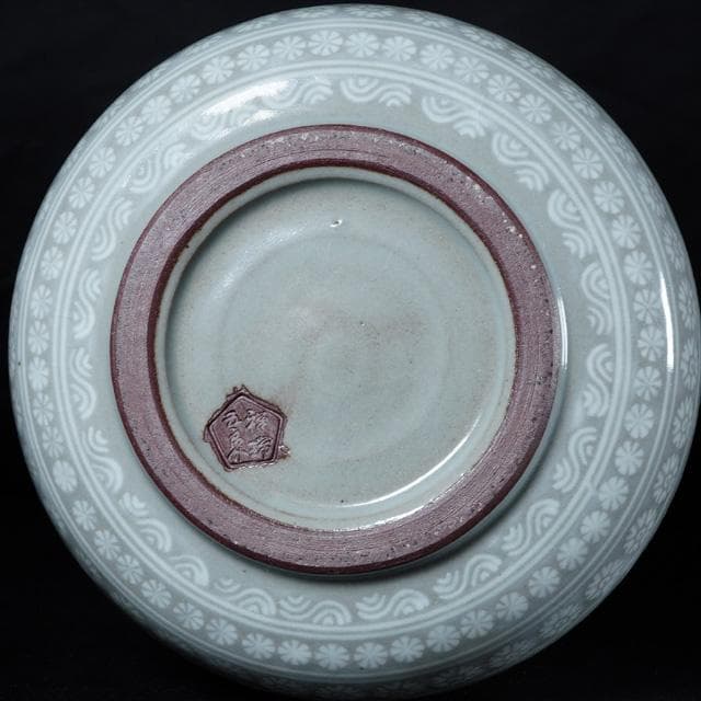 浅見五郎助　花三嶋瓢形水指　鵬雲斎宗匠御書付　共箱　茶道具　裏千家　京焼