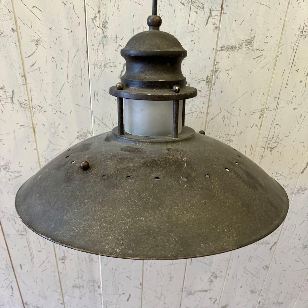 アンティーク インダストリアル 工業風ペンダントライト アイアンフレーム 古道具