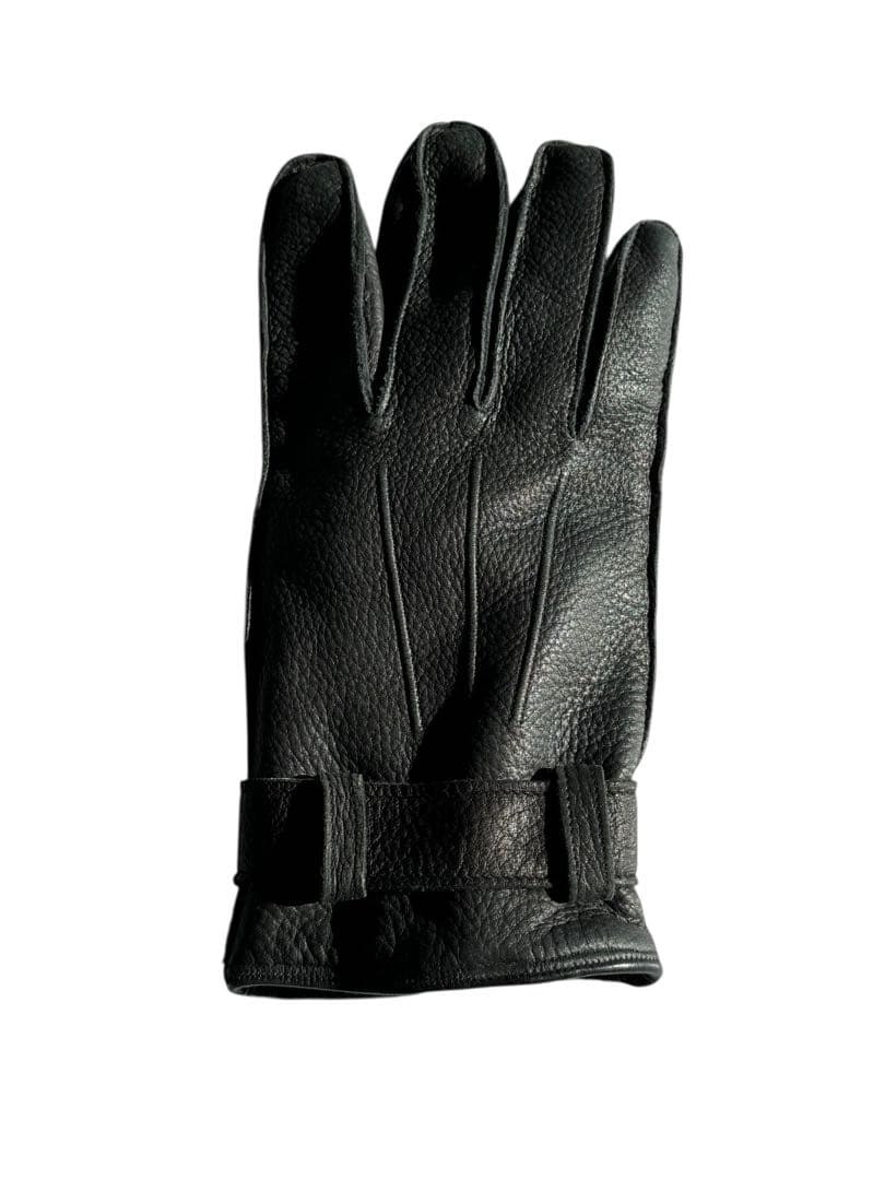 THOM BROWNEトムブラウン レザー 手袋 黒 ストラップ付き