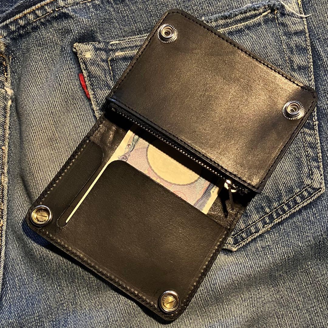 お札が折れない！ミドルトラッカーウォレット アポロコンチョ シルバー925 3層