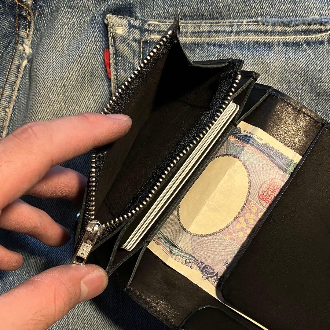 お札が折れない！ミドルトラッカーウォレット アポロコンチョ シルバー925 3層