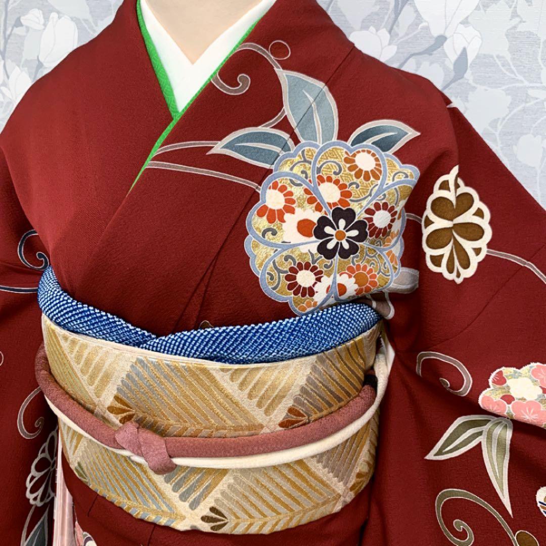 正絹 振袖セット 京友禅真紅色の振袖 成人式