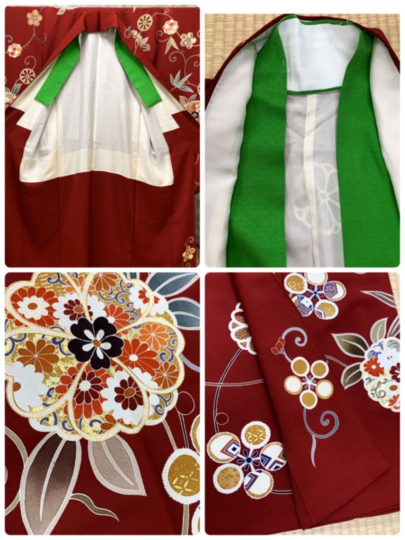 正絹 振袖セット 京友禅真紅色の振袖 成人式