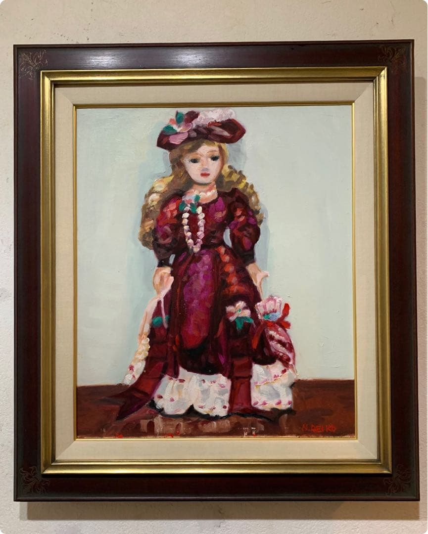 絵画　油彩肉筆画　N REIKO『西洋人形』F8