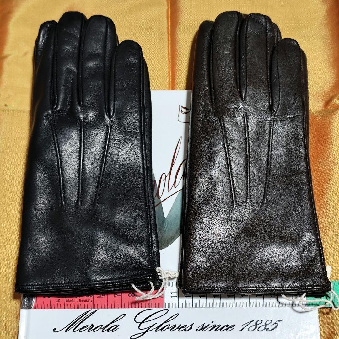 値下げ 円安前 メローラ ナッパ焦茶 カシミア赤 グローブ 革手袋 MEROLA