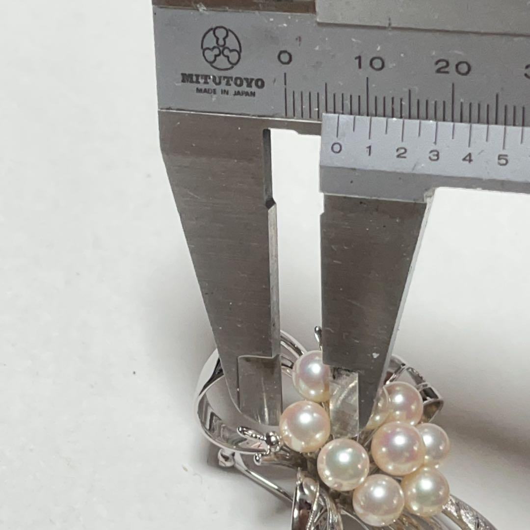 本真珠　アコヤ真珠　シルバーブローチ