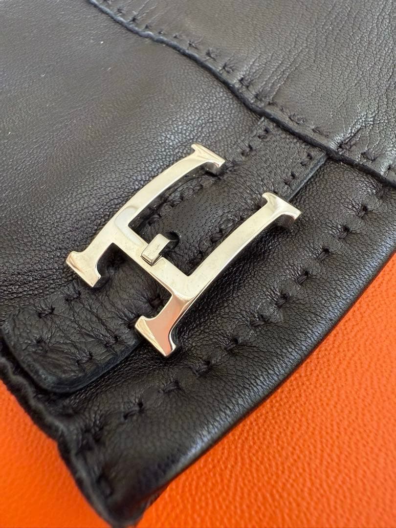 HERMES ラムスキン ブラック手袋 サイズ8